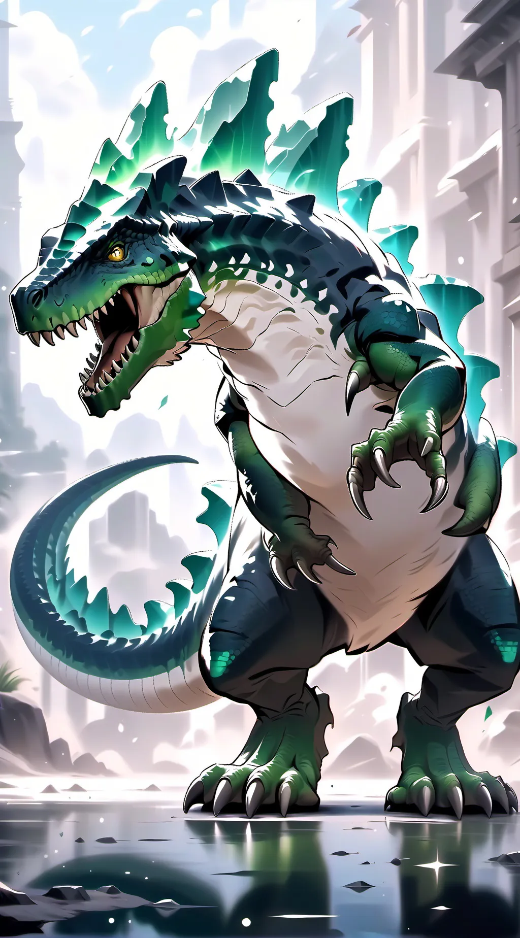 ai character: Gigabynozilla background
