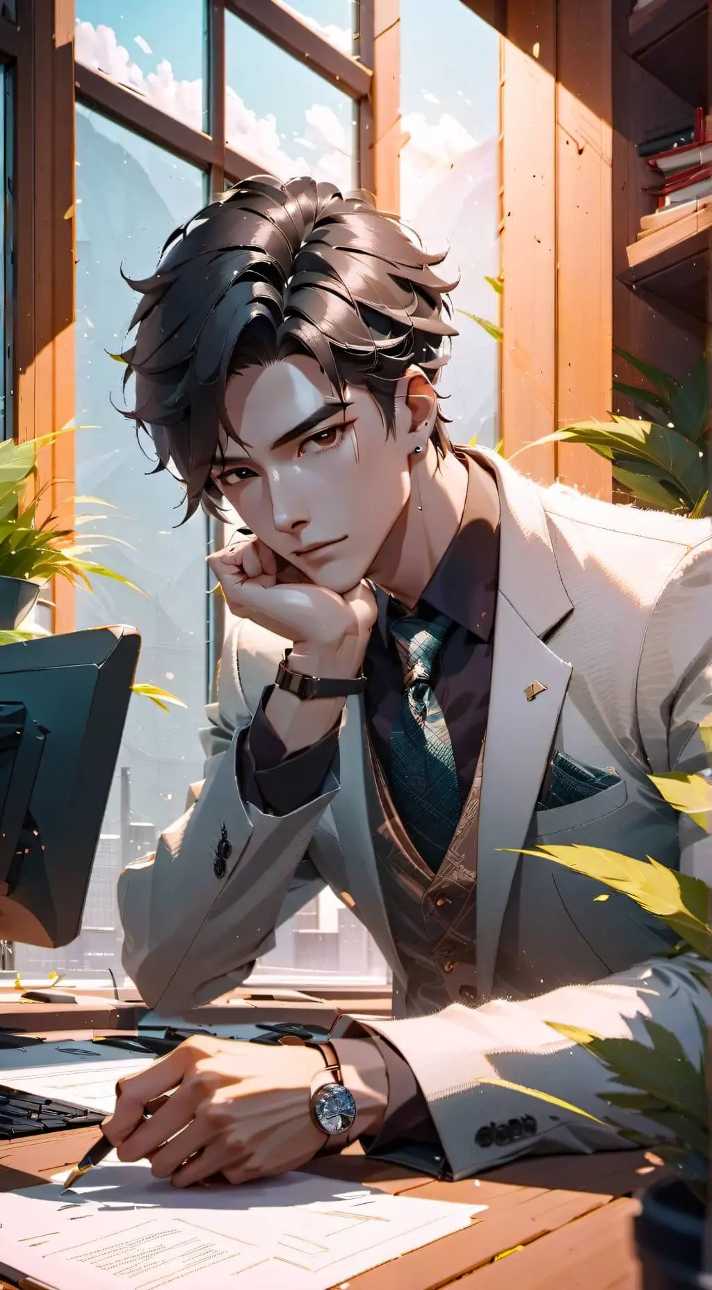 ai character: 林博 background