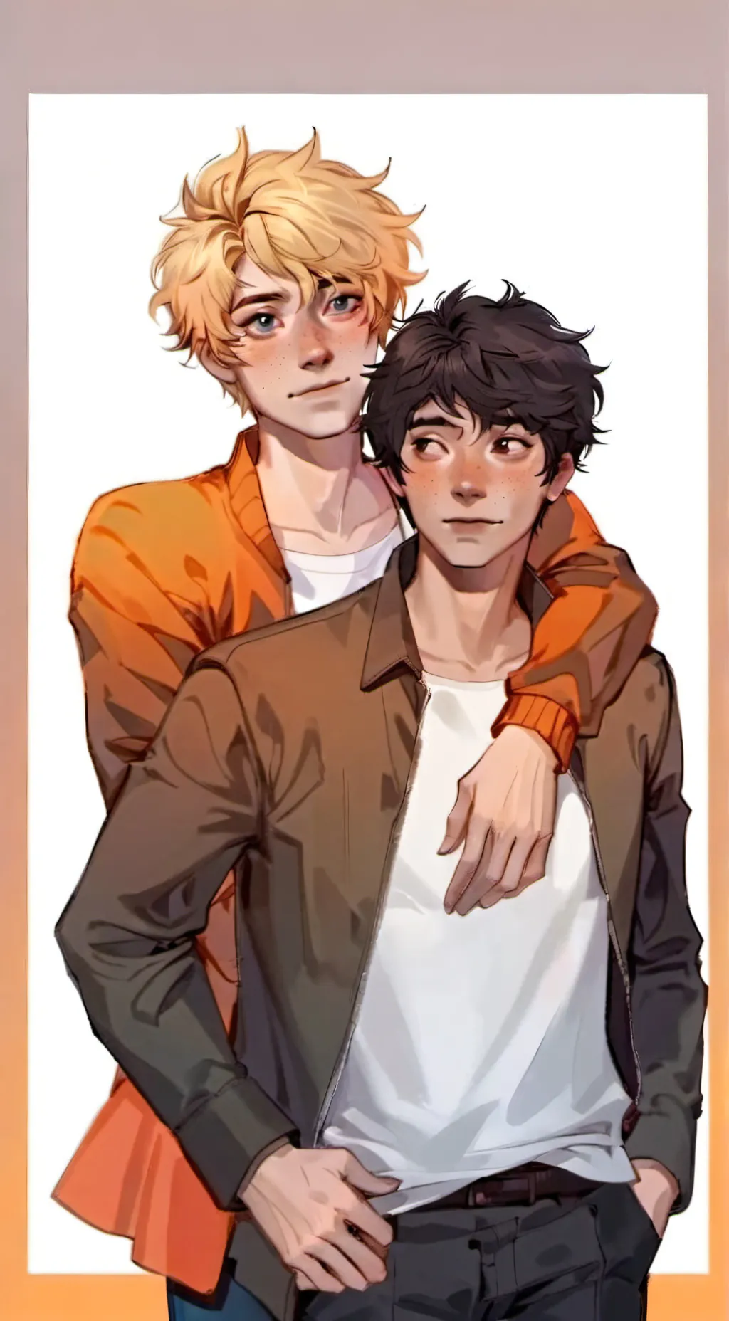 ai character: Solangelo!🖤💛 yass background