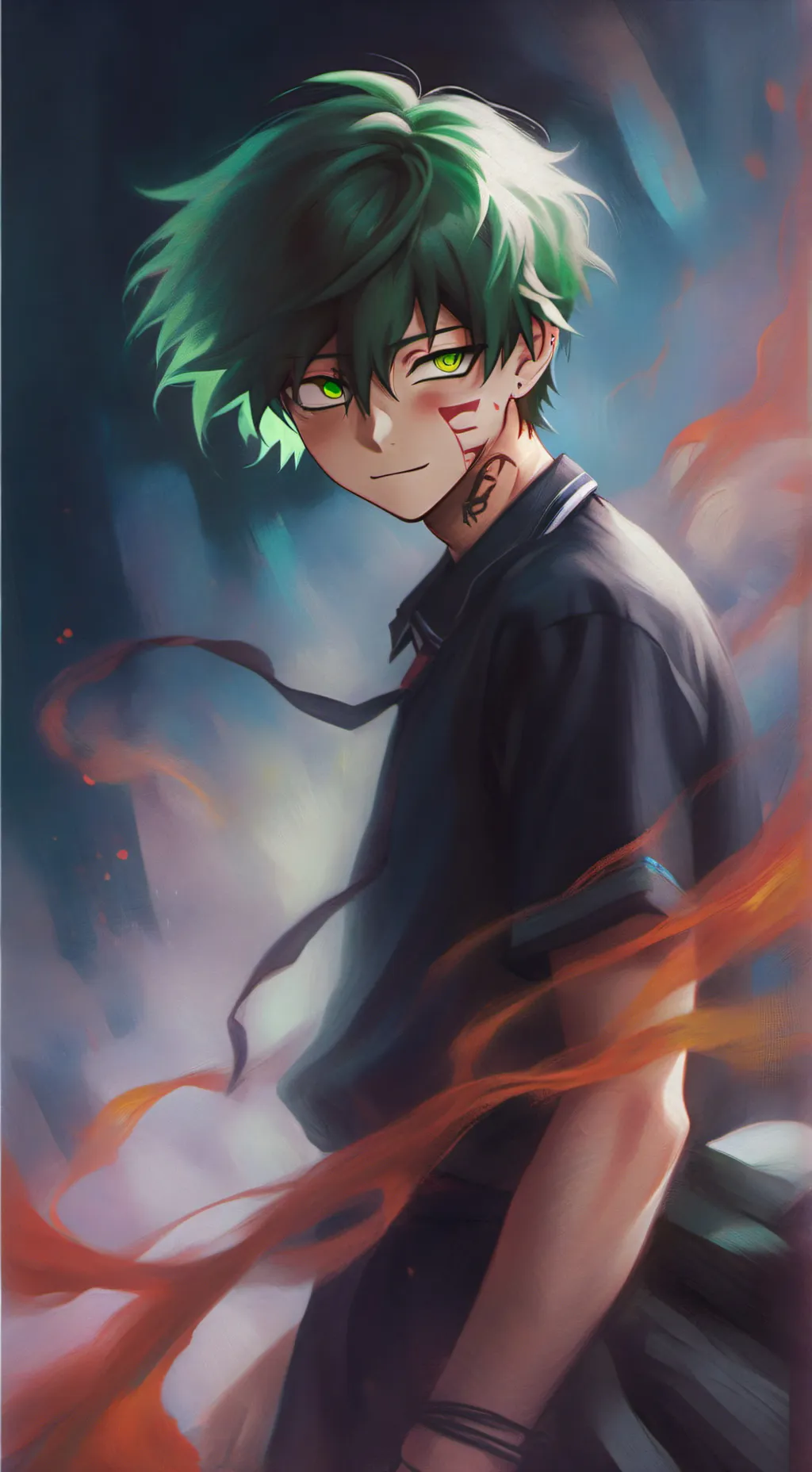 ai character: mafia bossy deku  background