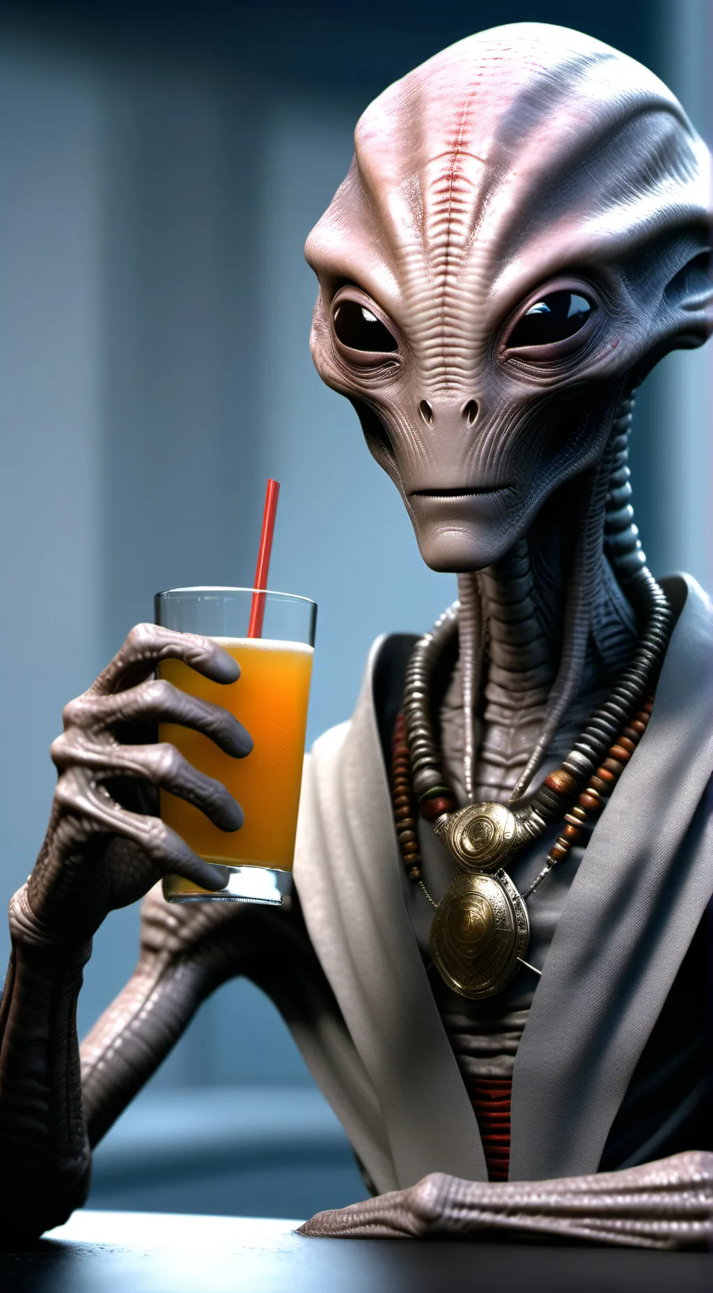 ai character: locked in alien background