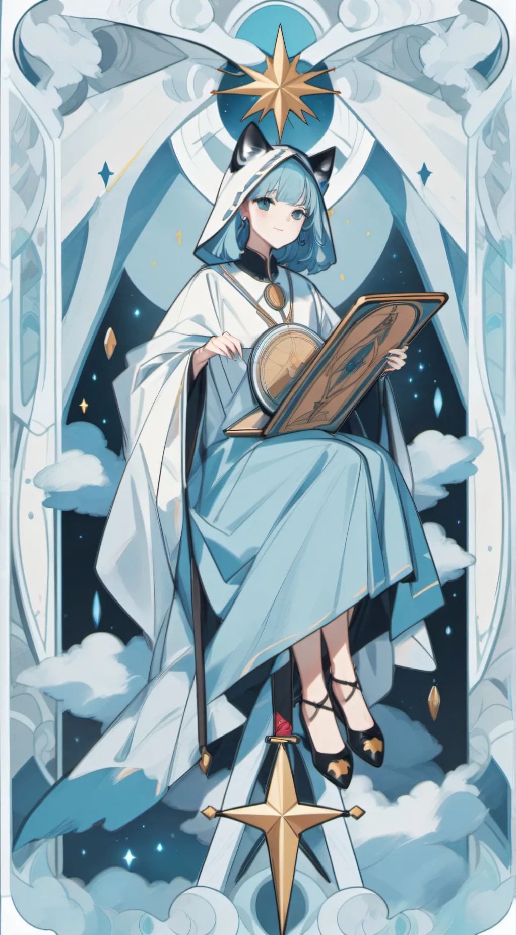 ai character: COVID smiling crit background