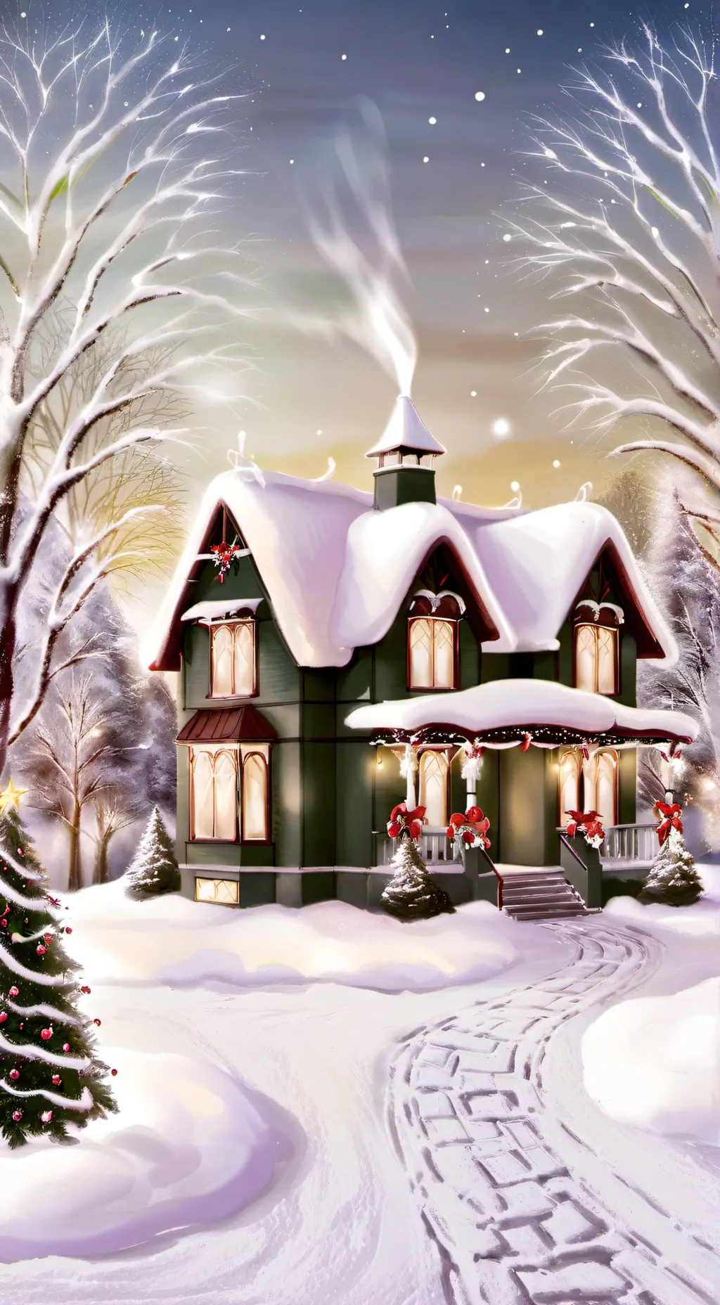 ai character: Mha Christmas  background