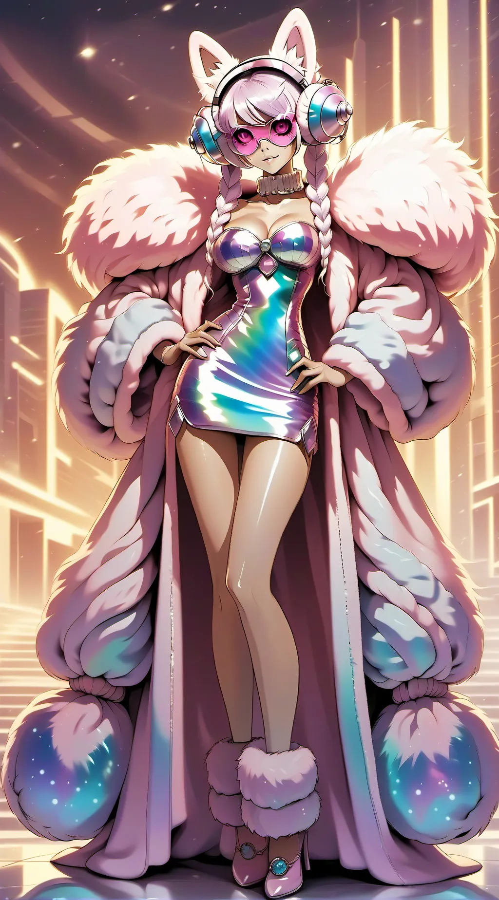 ai character: possessed fur coat background