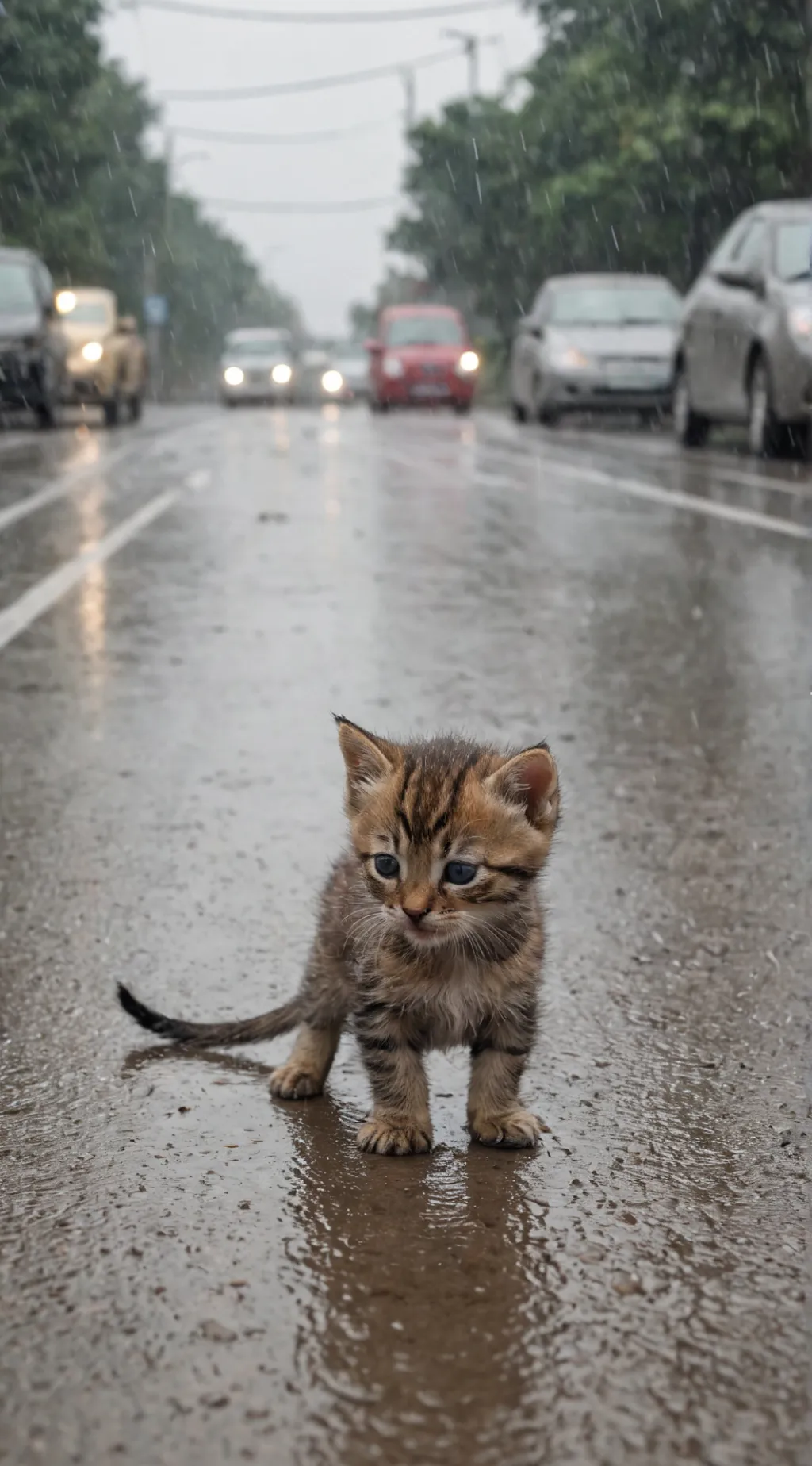 ai character: Helpless kitten  background