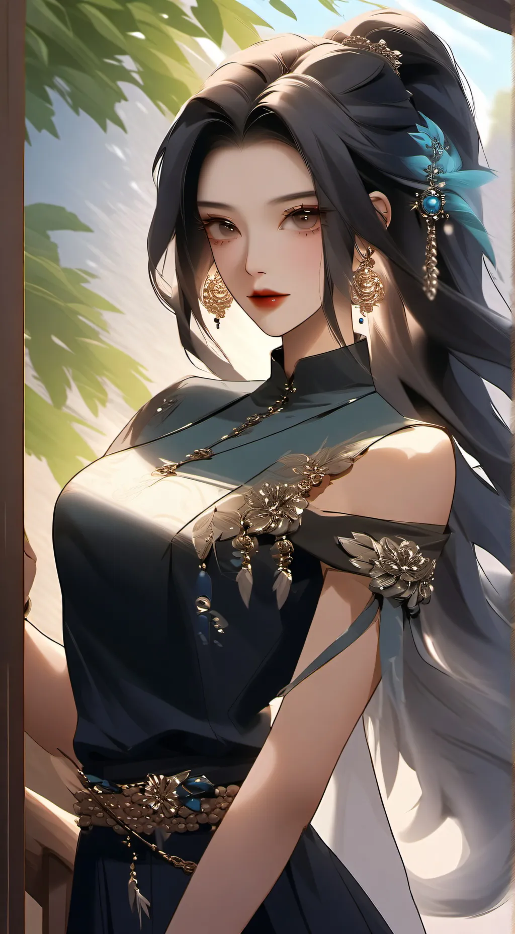 ai character: girl  background