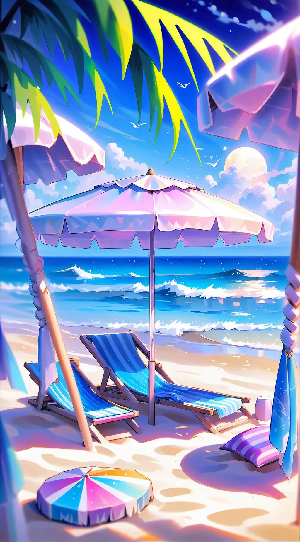 ai character: MHA Beach 🏖️✨ background