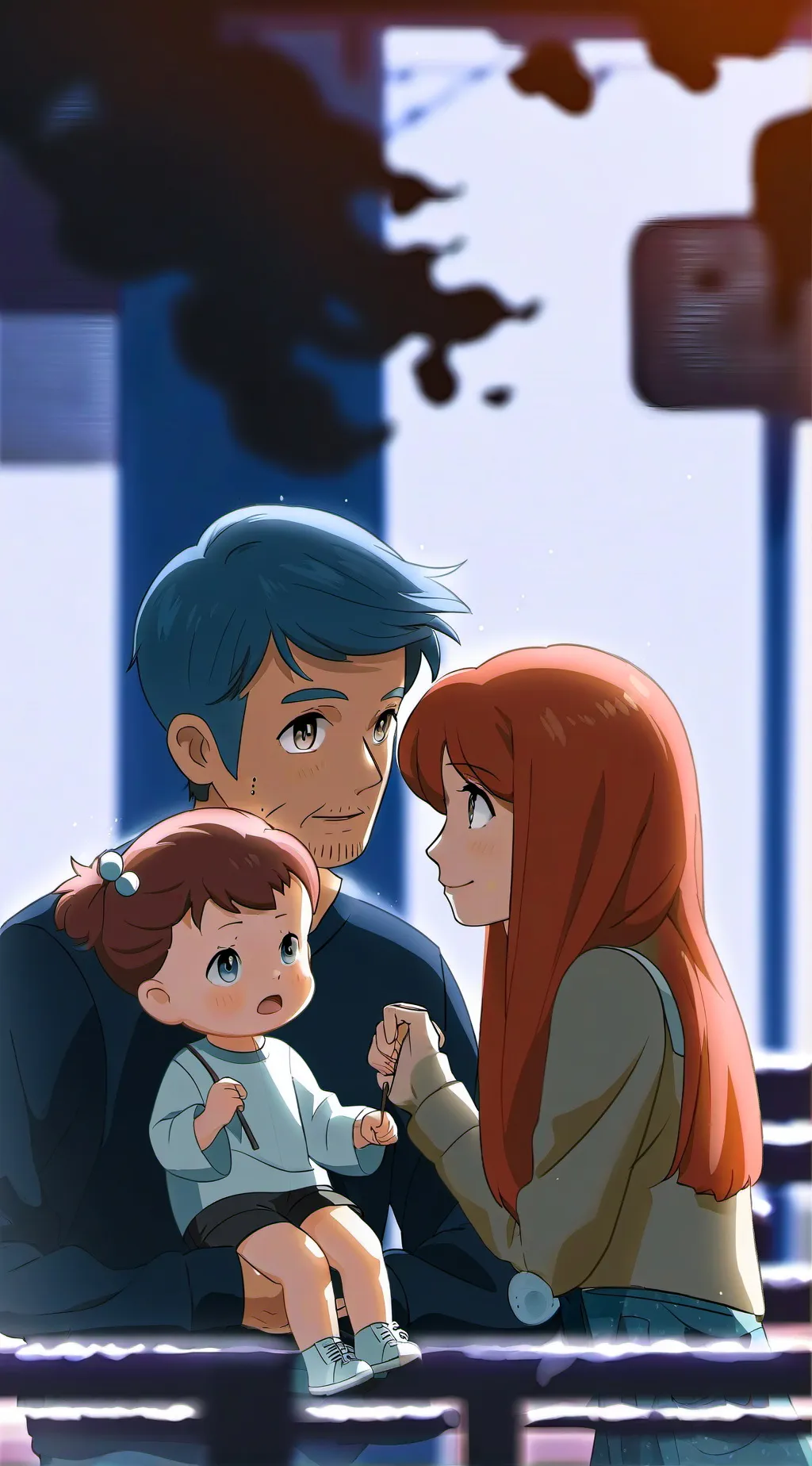 ai character: diaper change mom  background