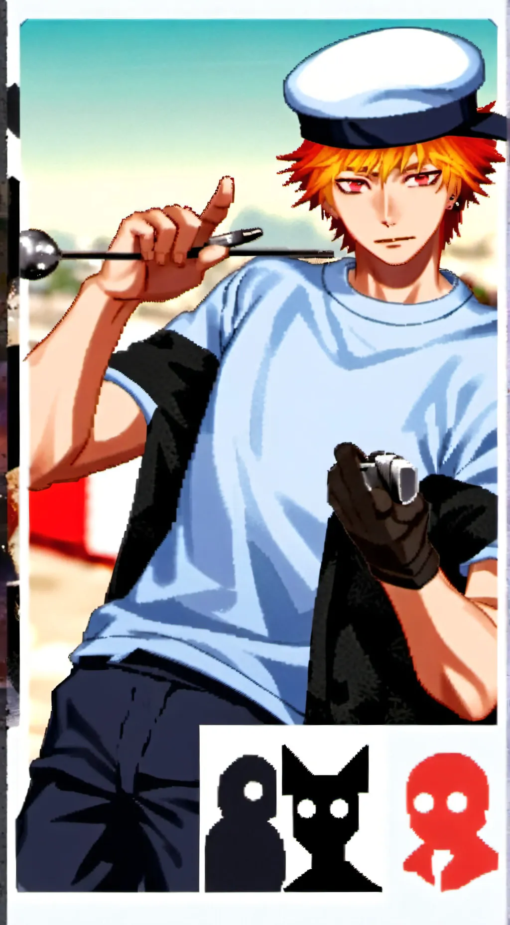 ai character: Bakugo Katsuki background