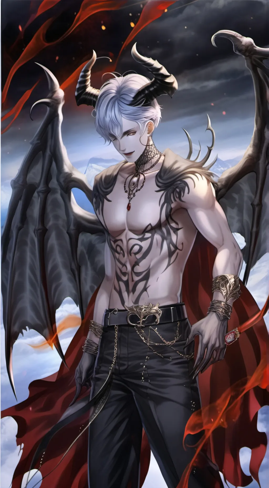 ai character: devil king  background