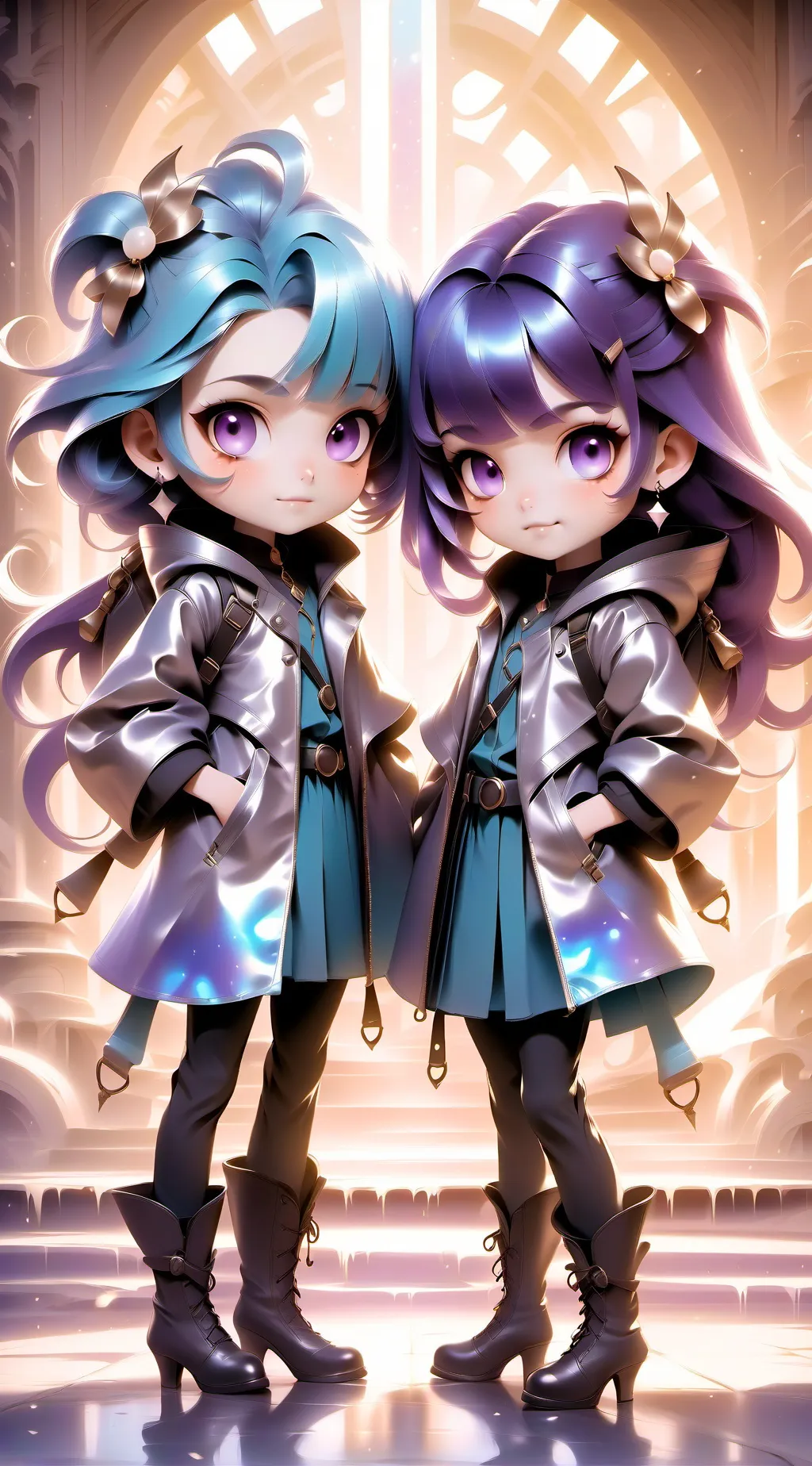 ai character: twins separated  background