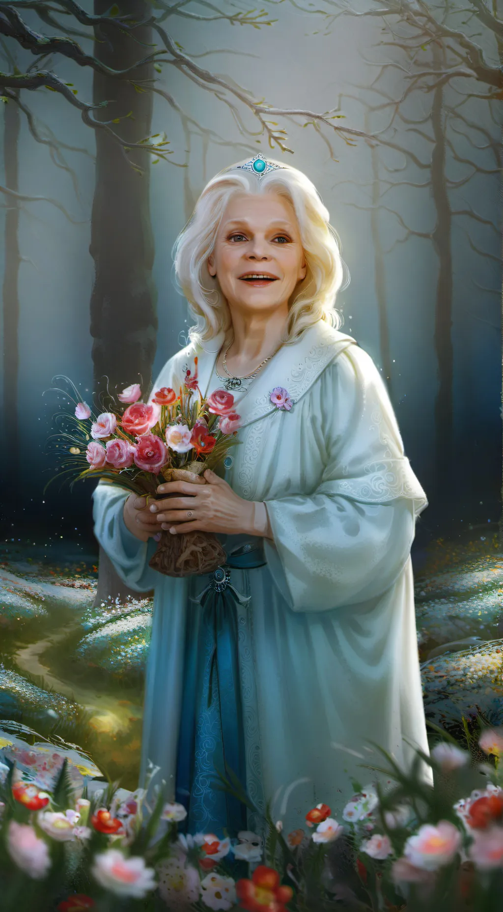 ai character: Mysterie woman background