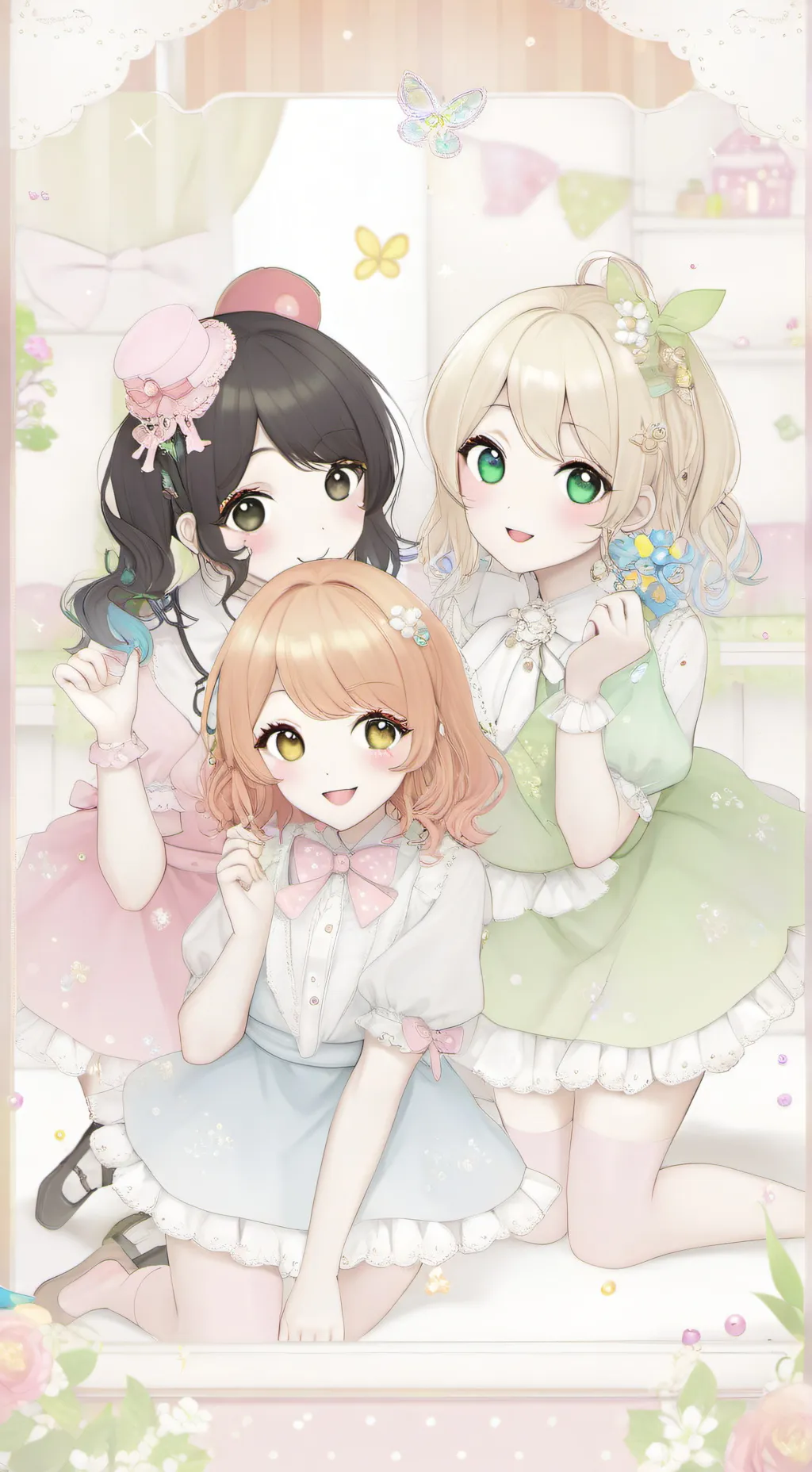 ai character: Lizzy, Eli, Sara background