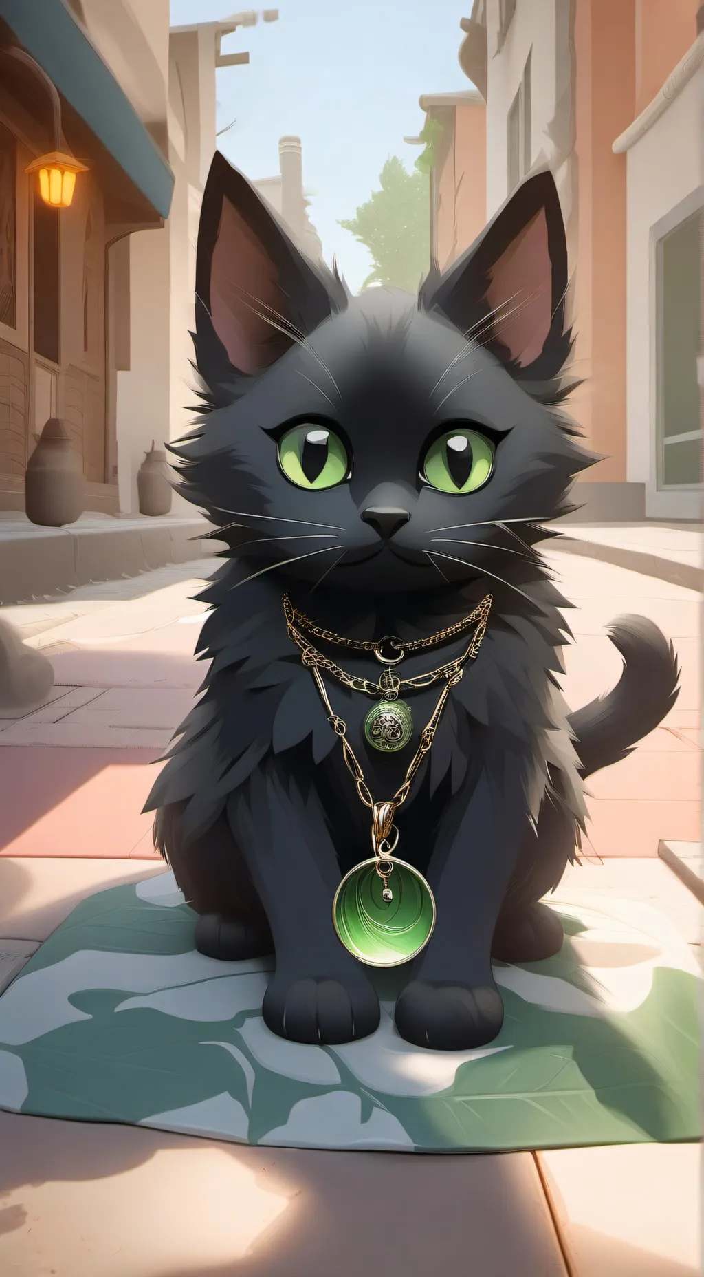 ai character: Black cat background