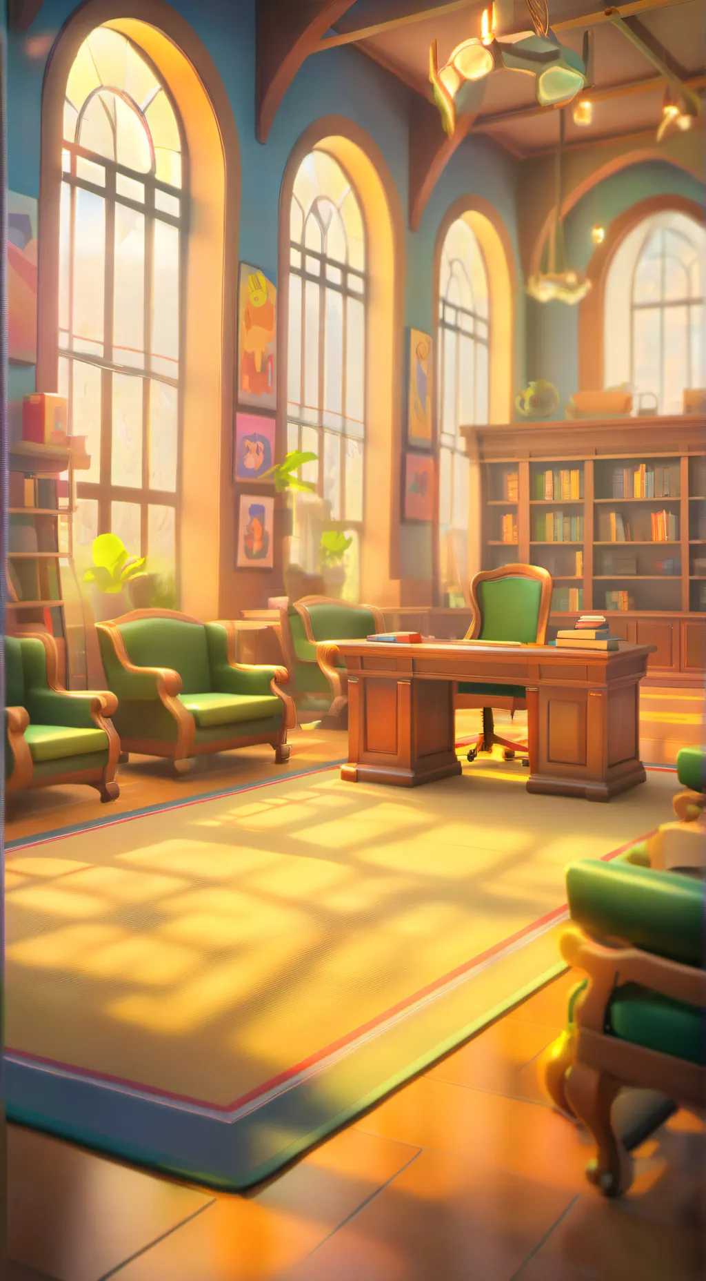 ai character:  universidad sanse background