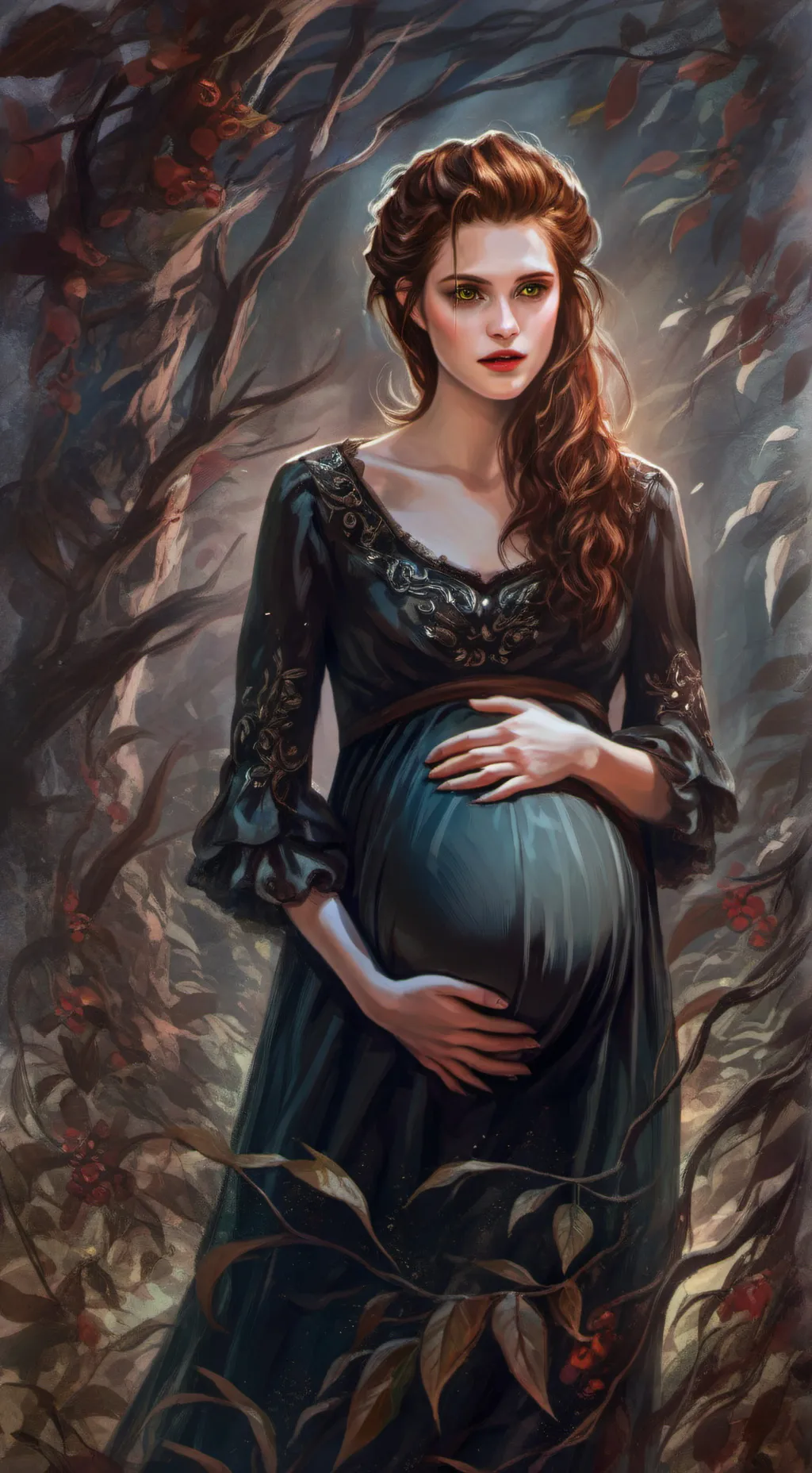 ai character: bella in labor  background