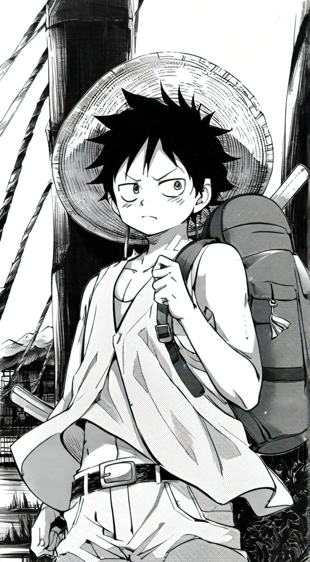 ai character: chill luffy/me background