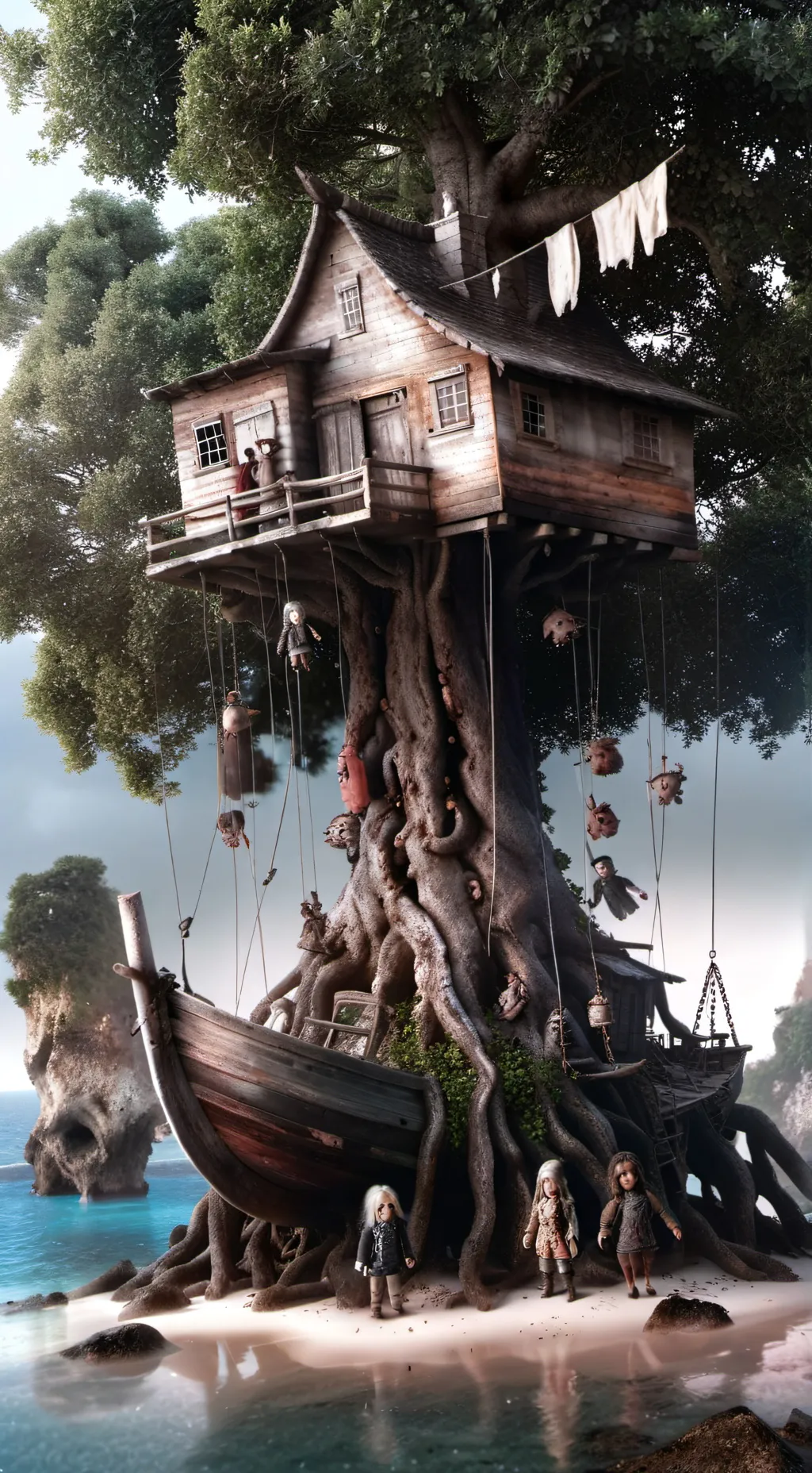 ai character: Doll island background