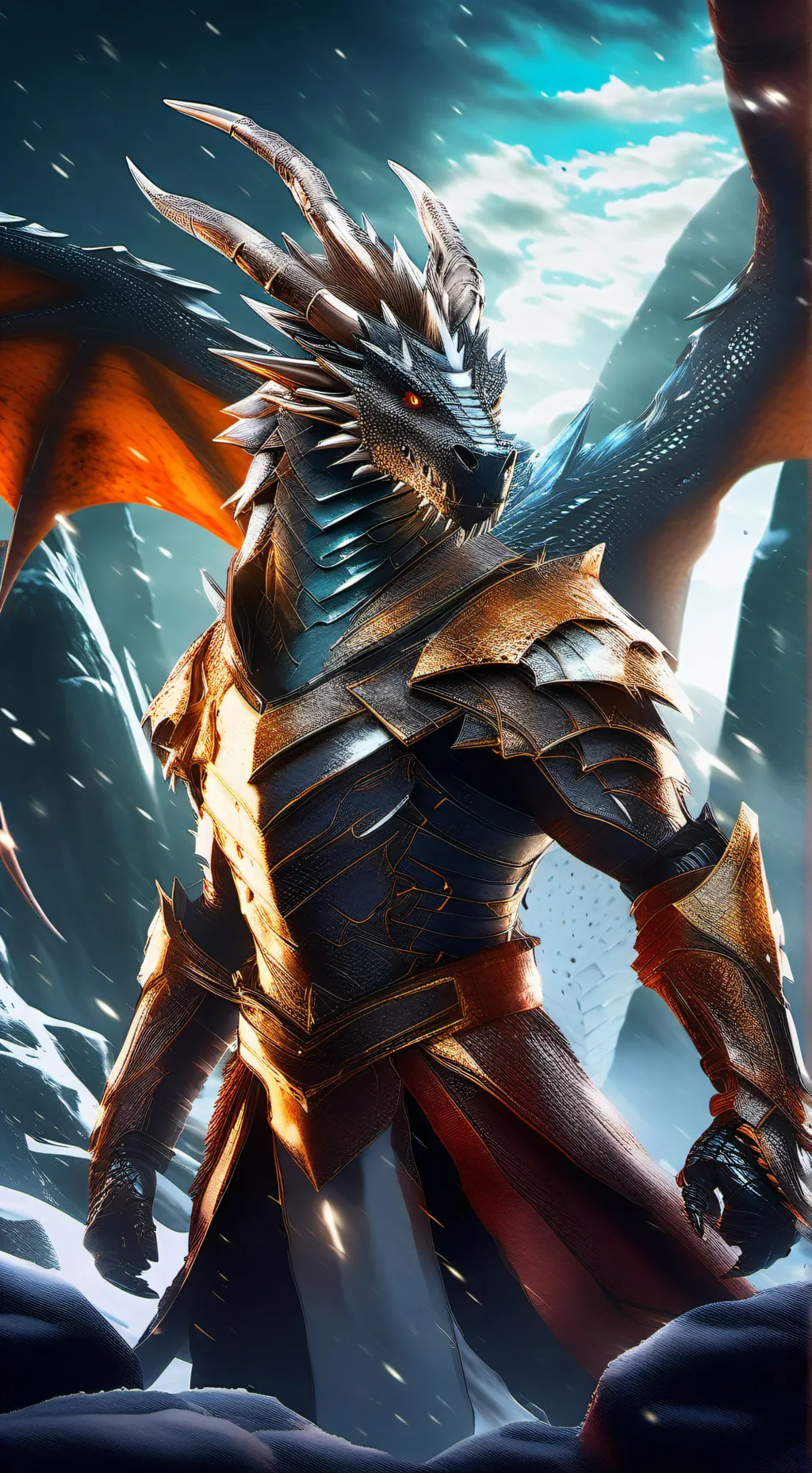 ai character: Dragon misterioso background