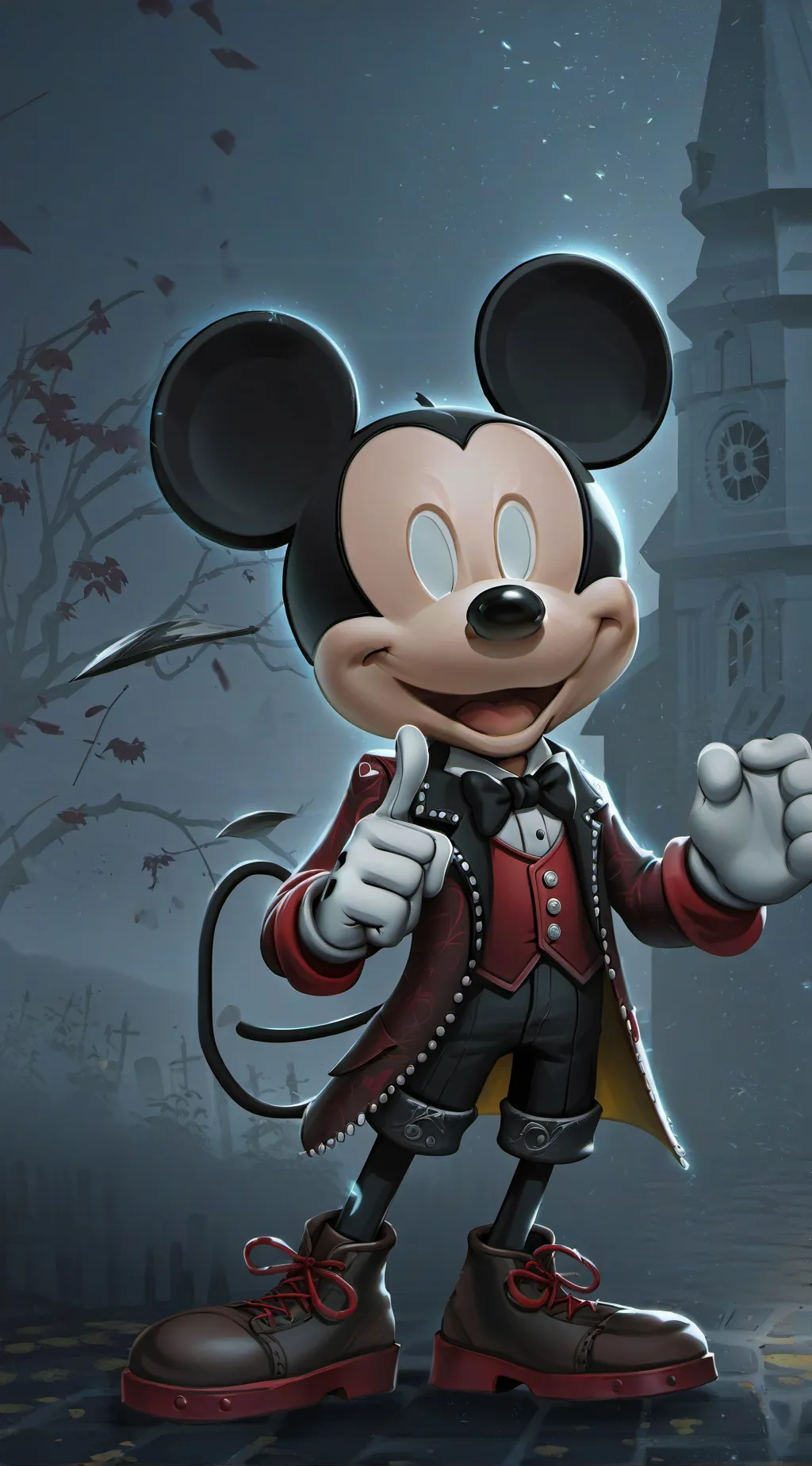 ai character: Mickey viejo background