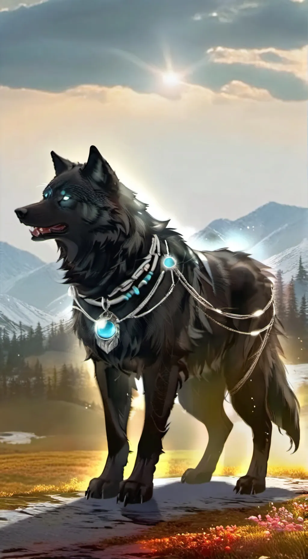 ai character: shadow power wolf  background