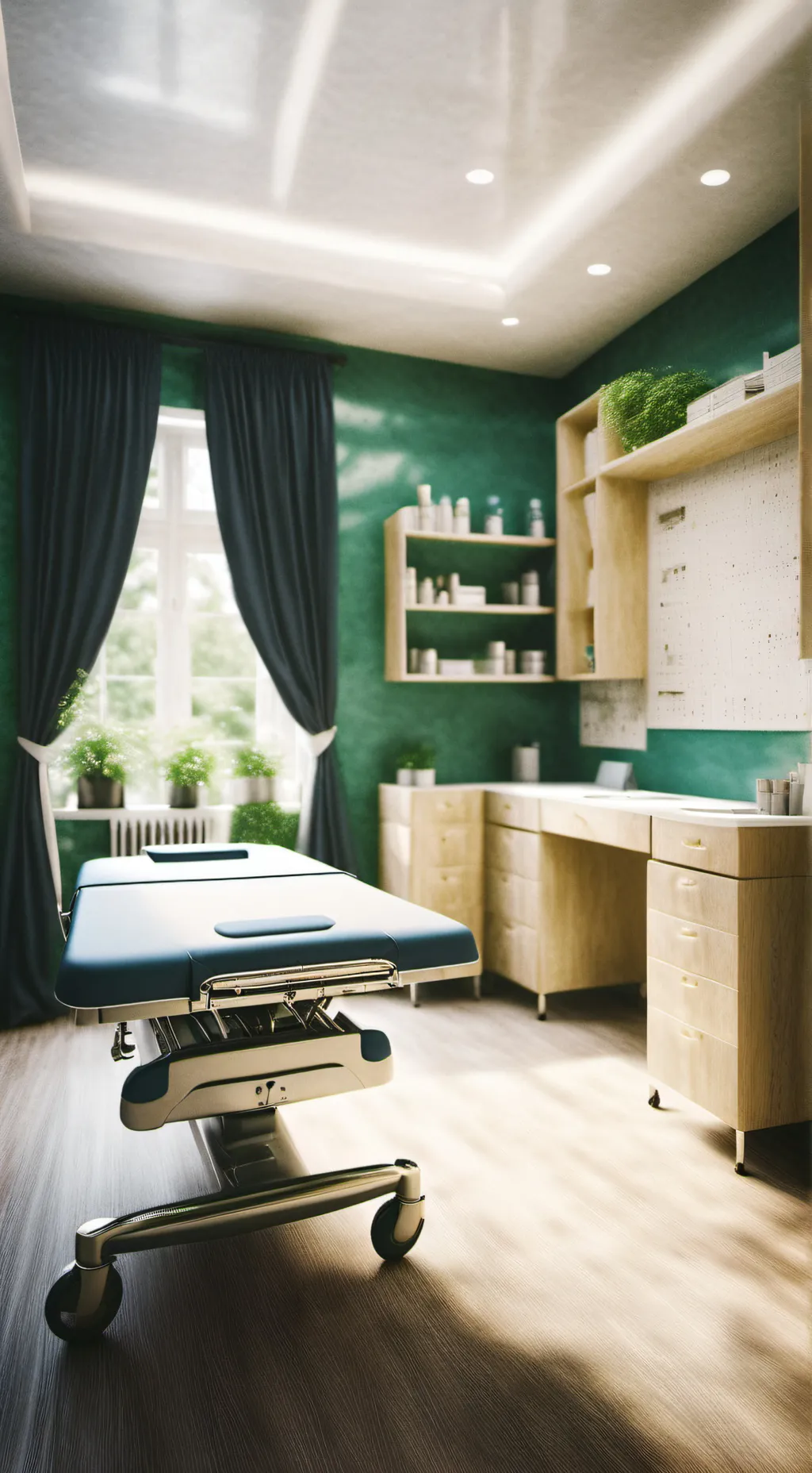ai character: doctor office background