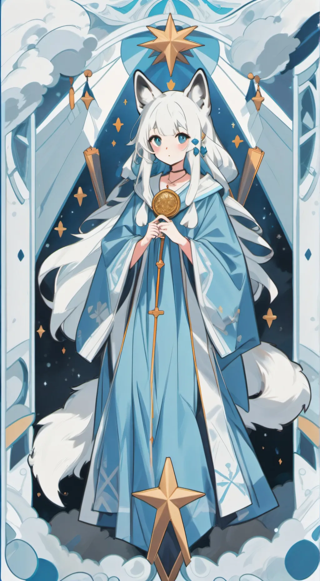 ai character: Blue cute name aln background