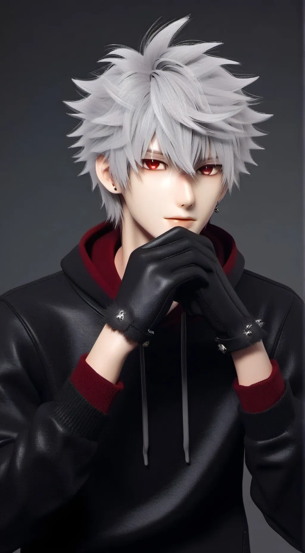 ai character: silver background