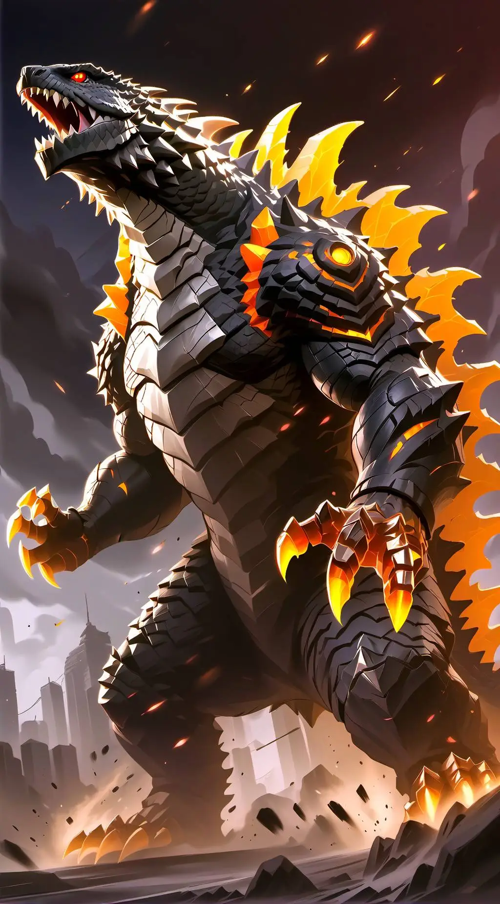ai character: godzilla background