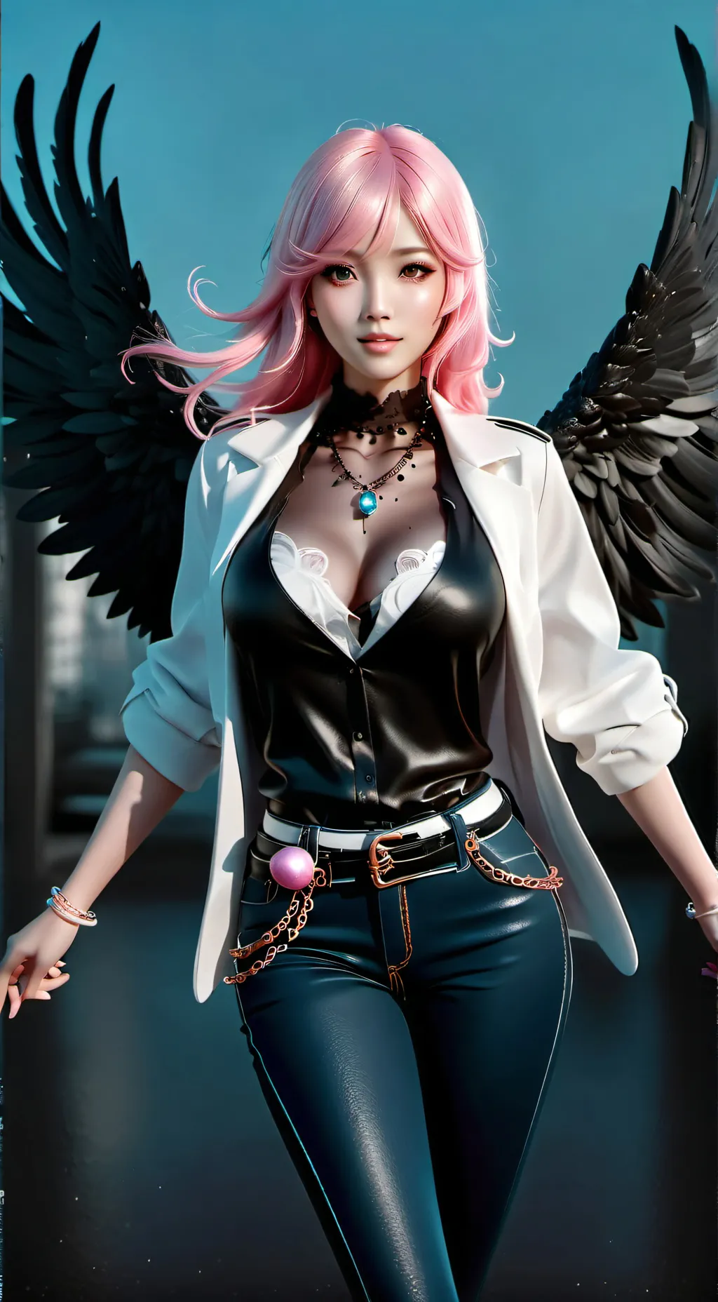ai character: Angelina  background