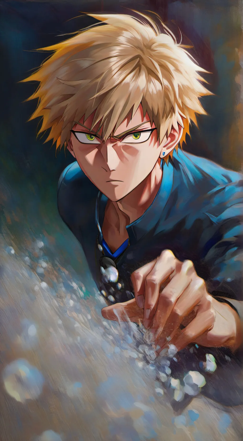ai character: Bakugo bb mha background