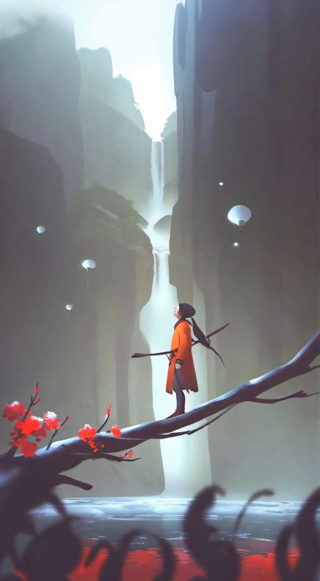 ai character: castle in the sky background