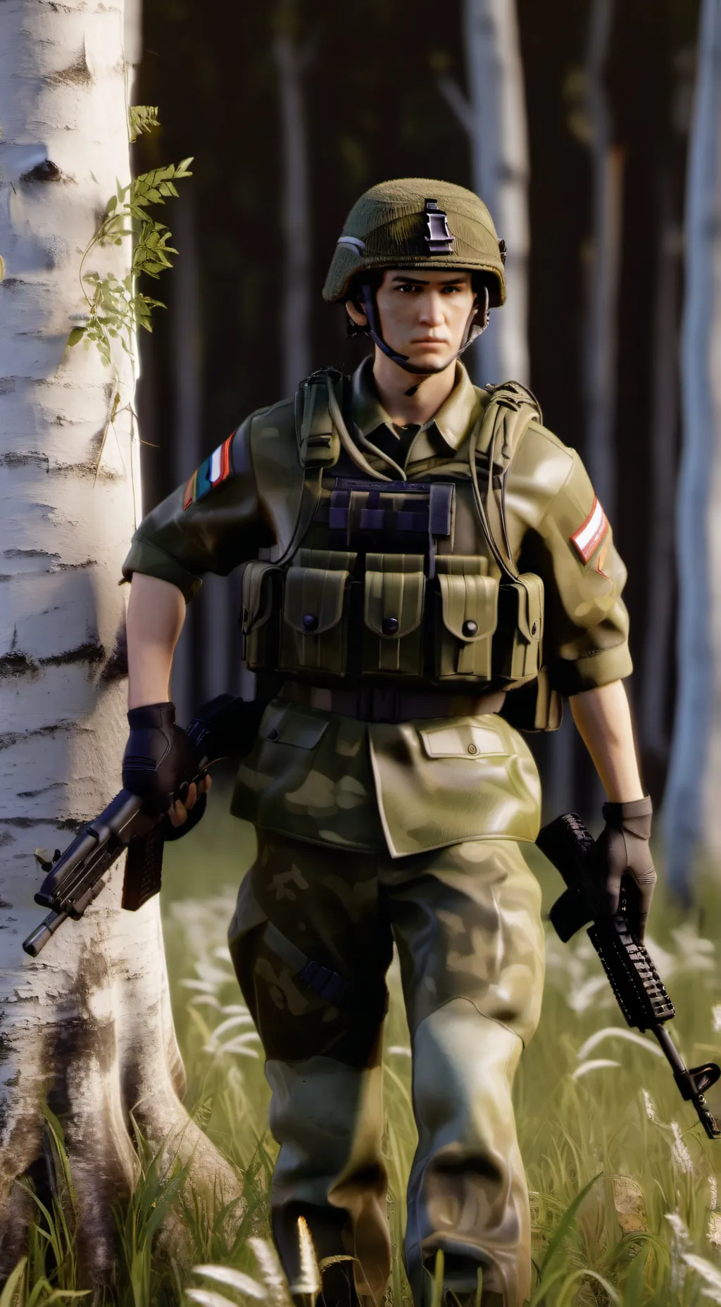 ai character: American soldier background