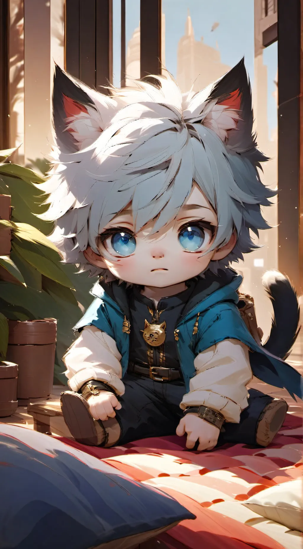 ai character: Creek background