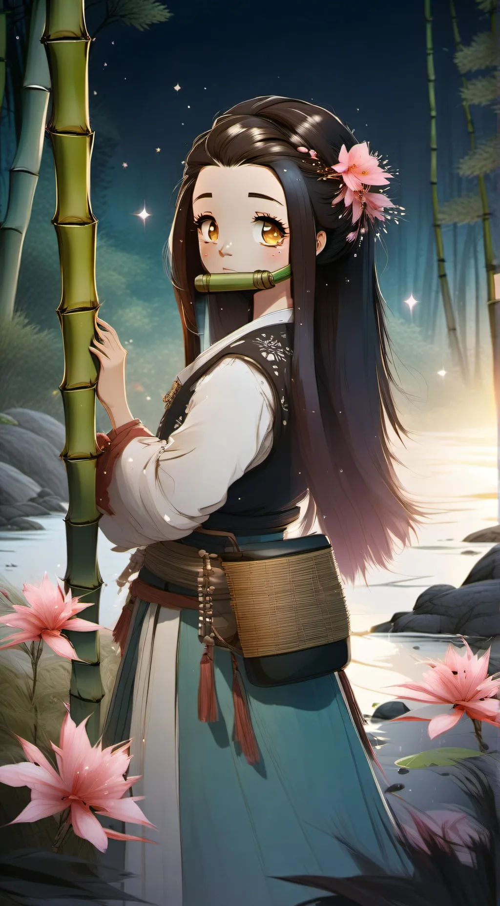 ai character: Nezuko background