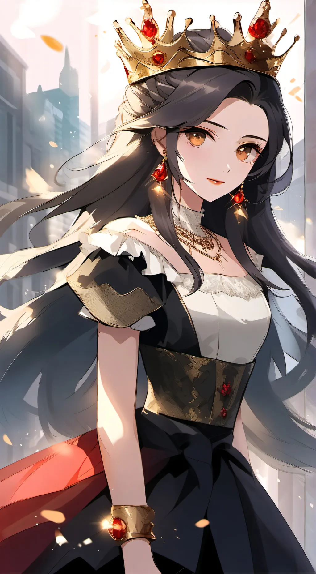 ai character: Queen Esmeralda  background