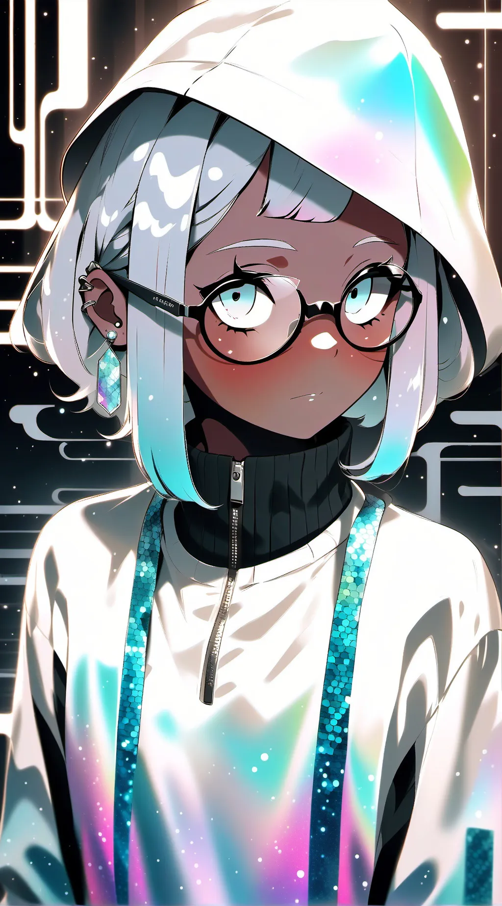ai character: Blue background
