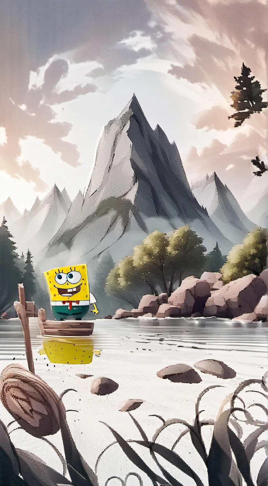 ai character: Sponge bob background