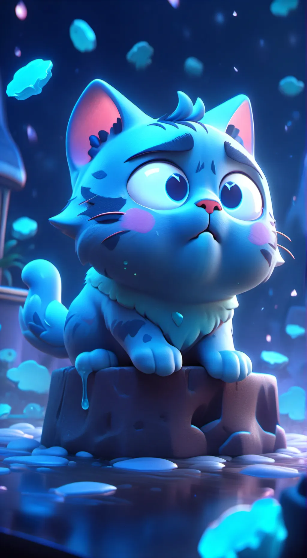 ai character: owner tricks cat background