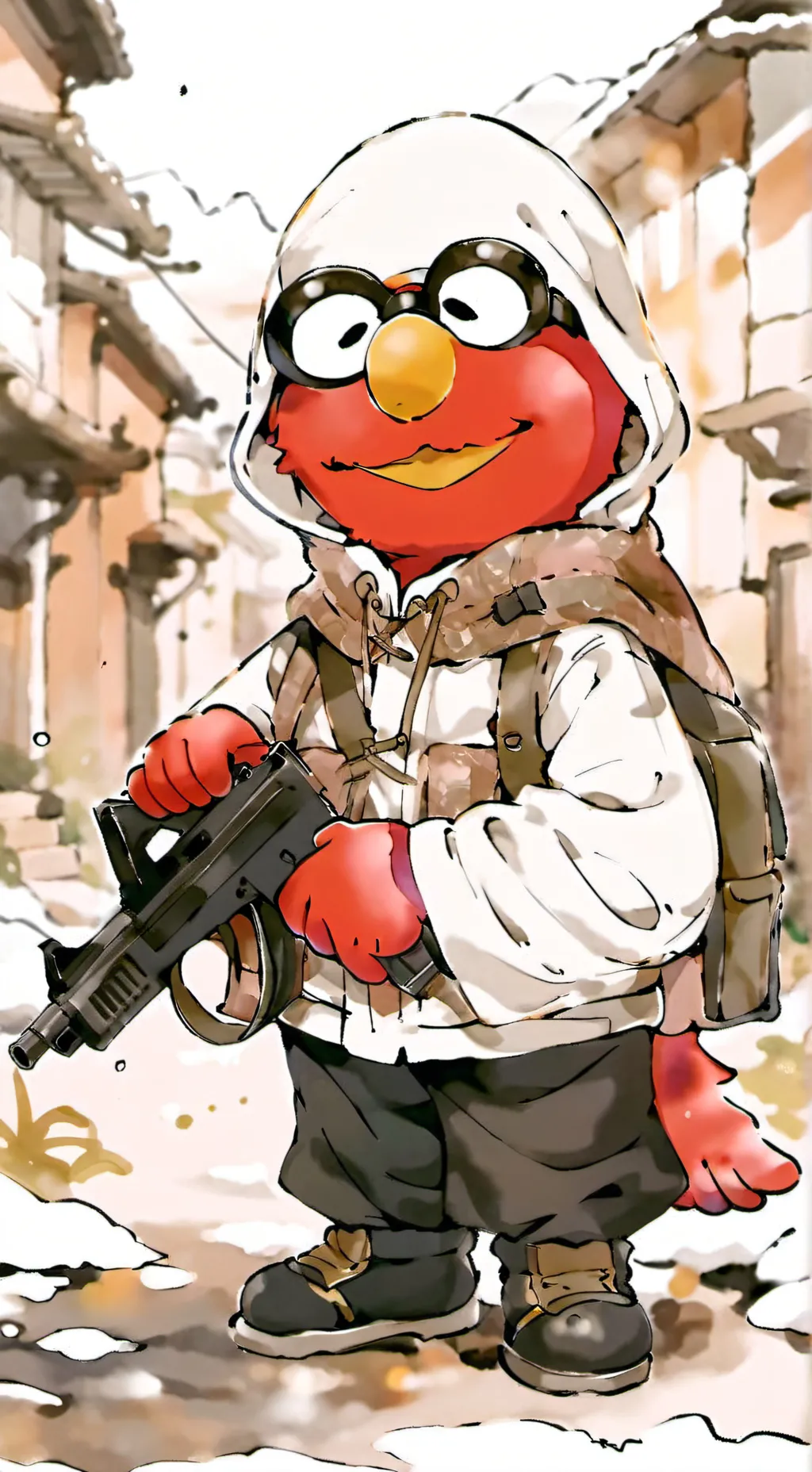 ai character: Elmo background