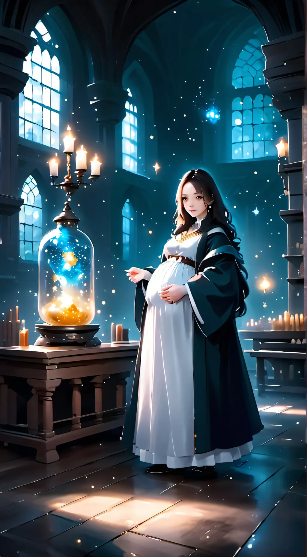 ai character: Pregnant in 4th yr background