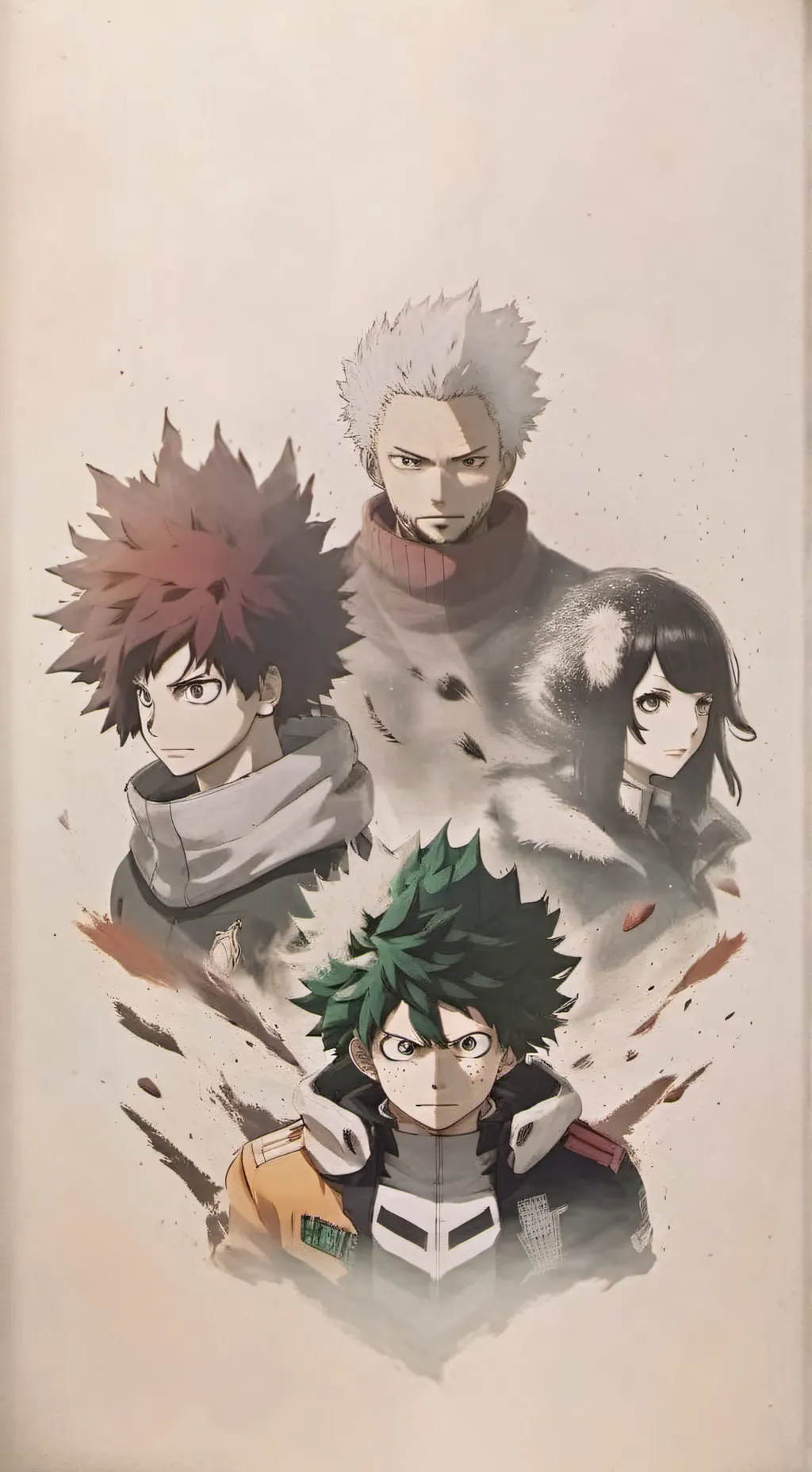 ai character: MHA Snow day background