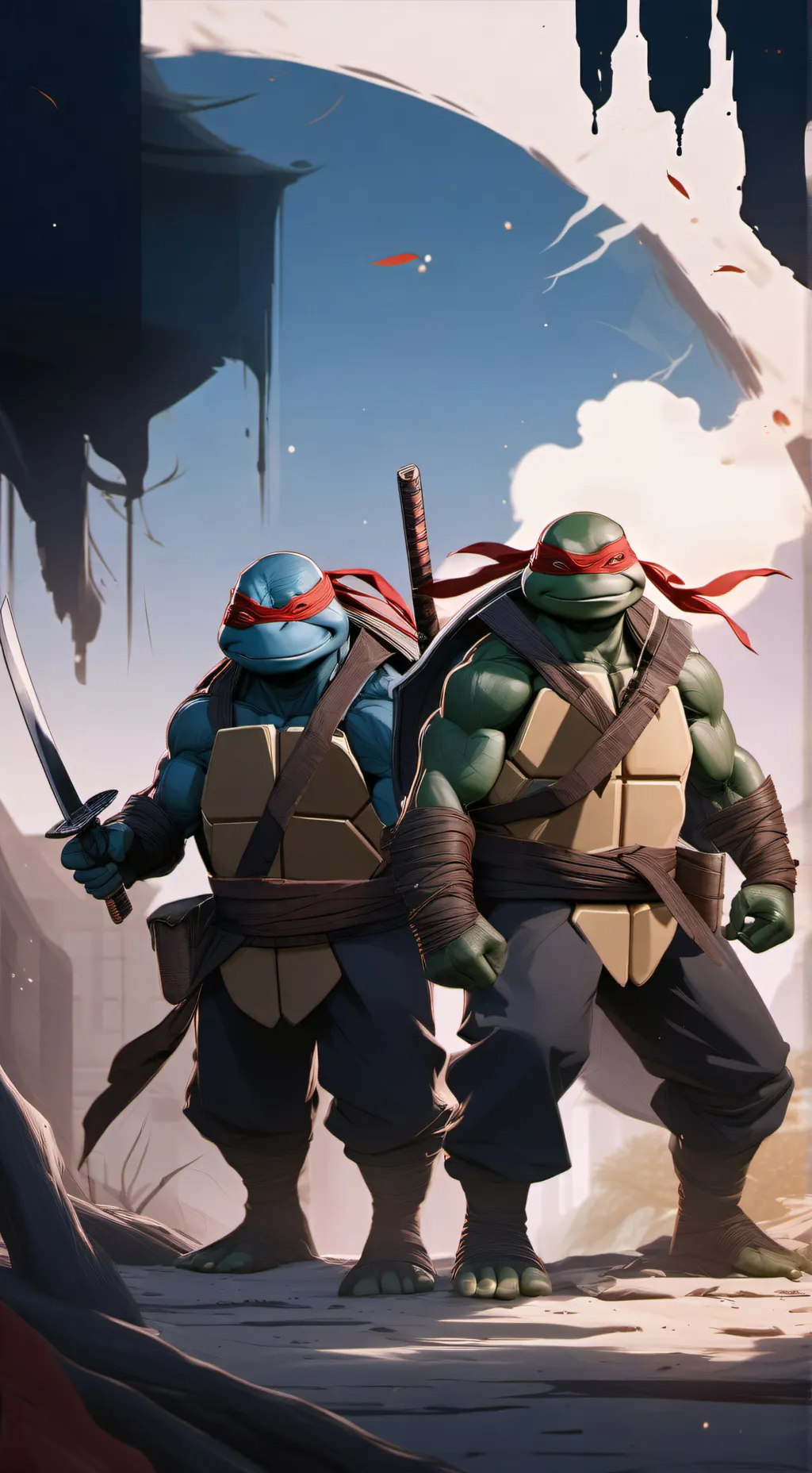 ai character: TMNT  background