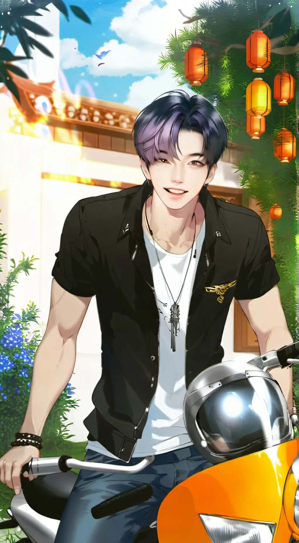 ai character: Enhypen 8 members  background