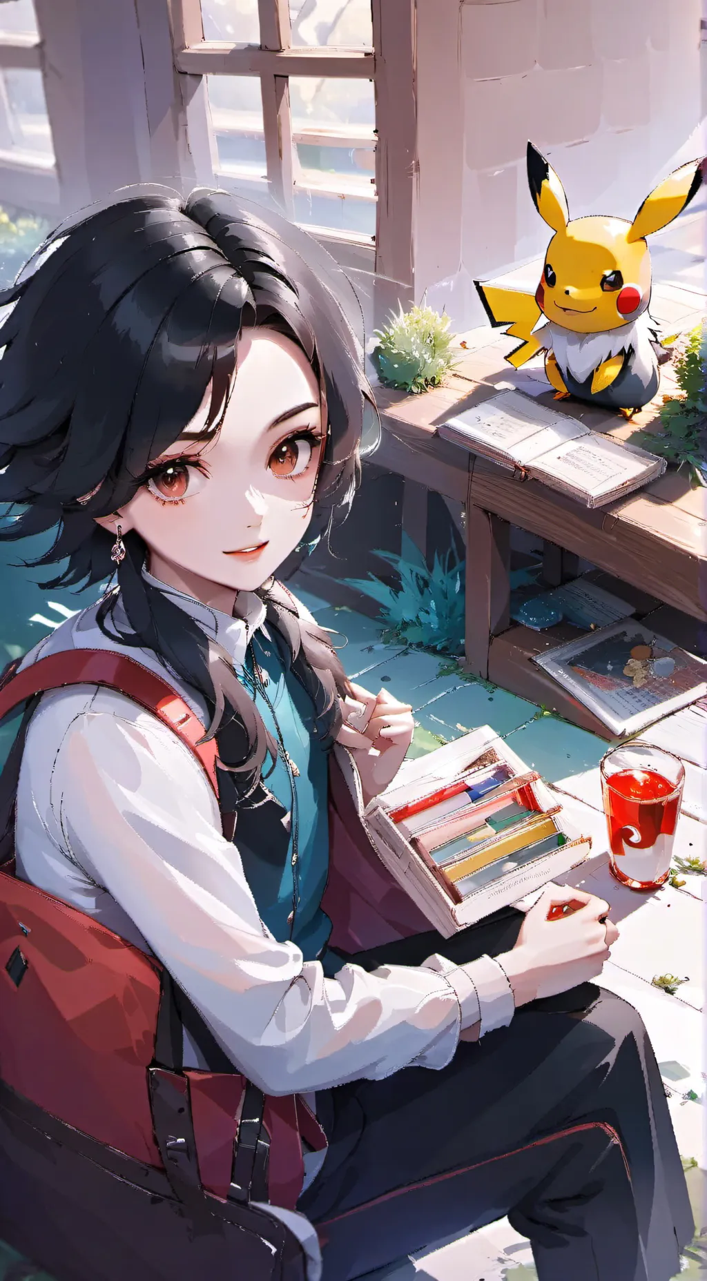 ai character: MHA X Pokémon background