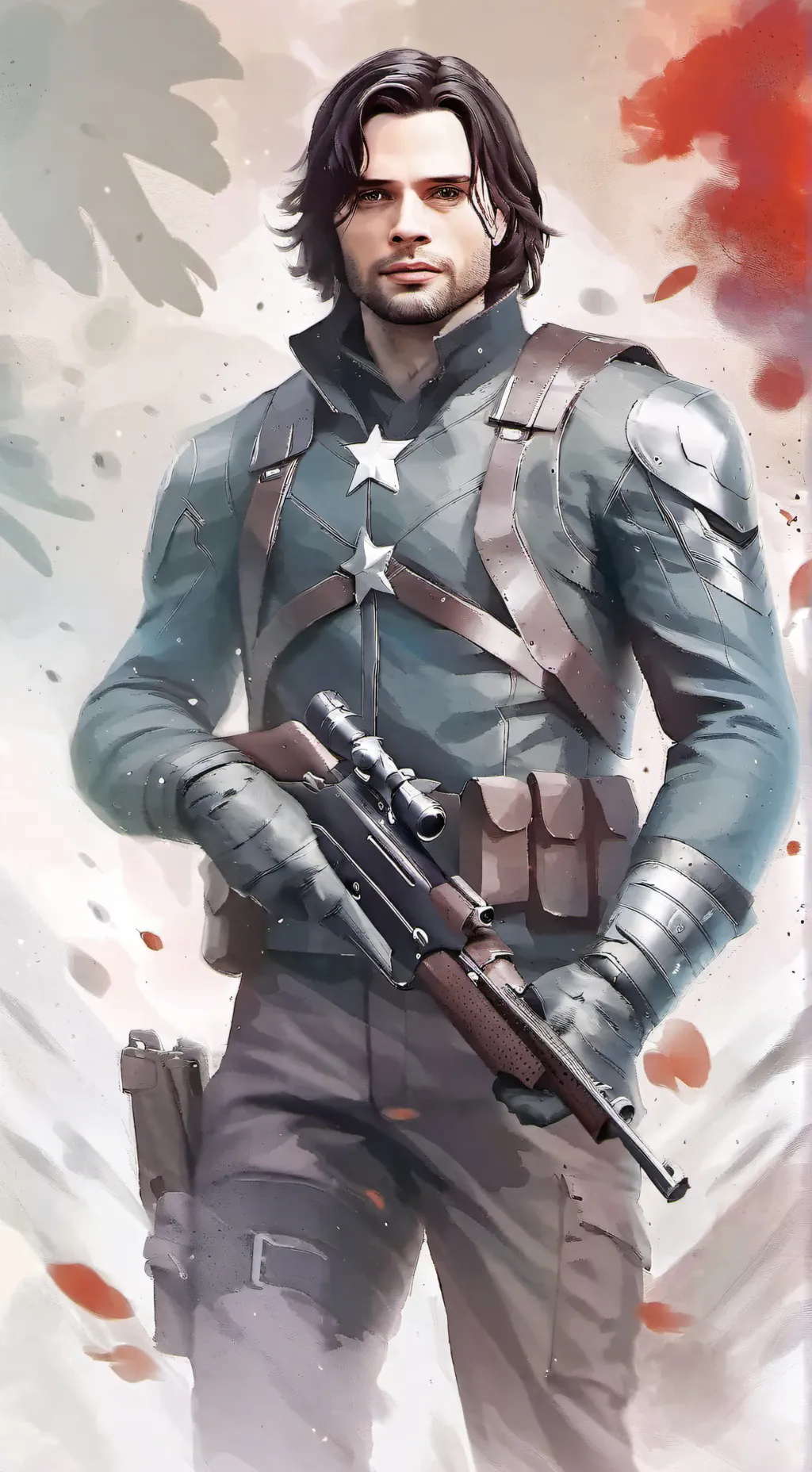 ai character: Bucky barnes  background