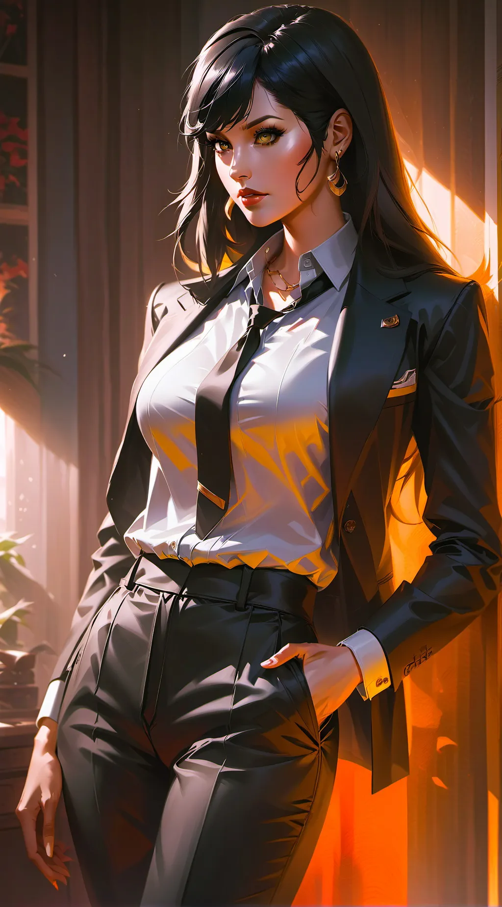 ai character: Violet  background