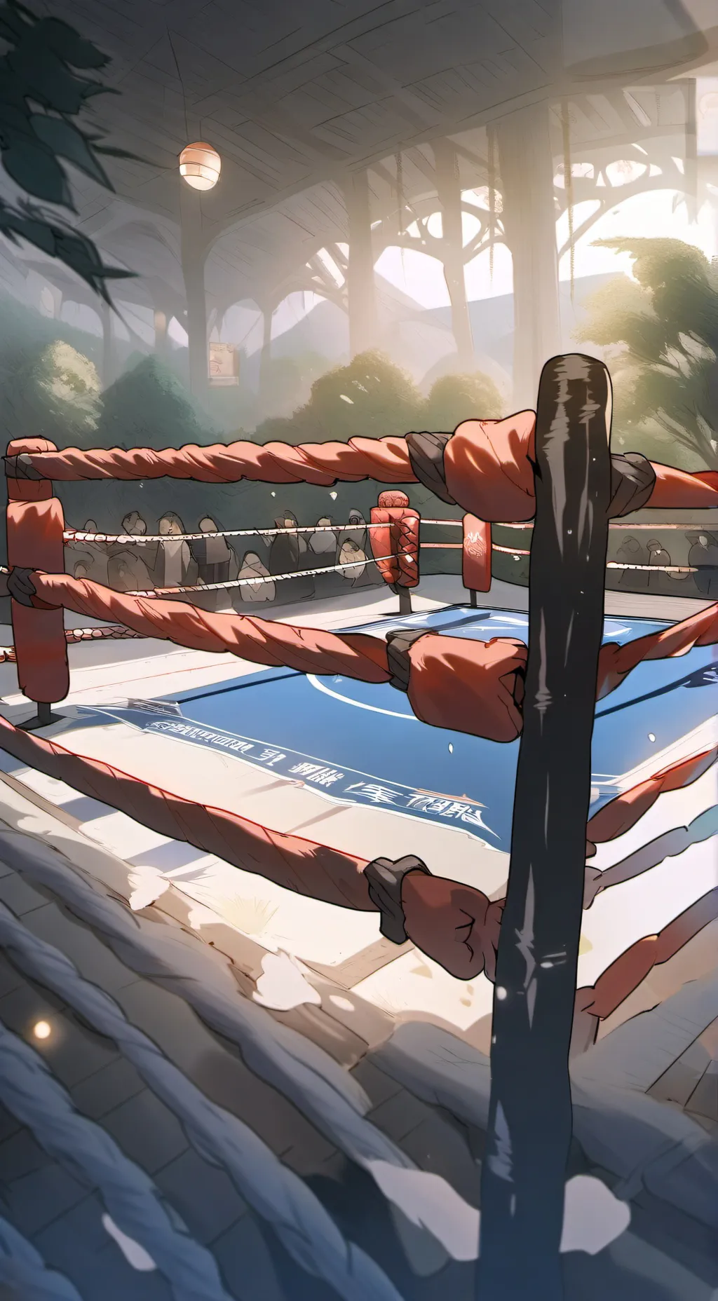 ai character: Boxing ring background