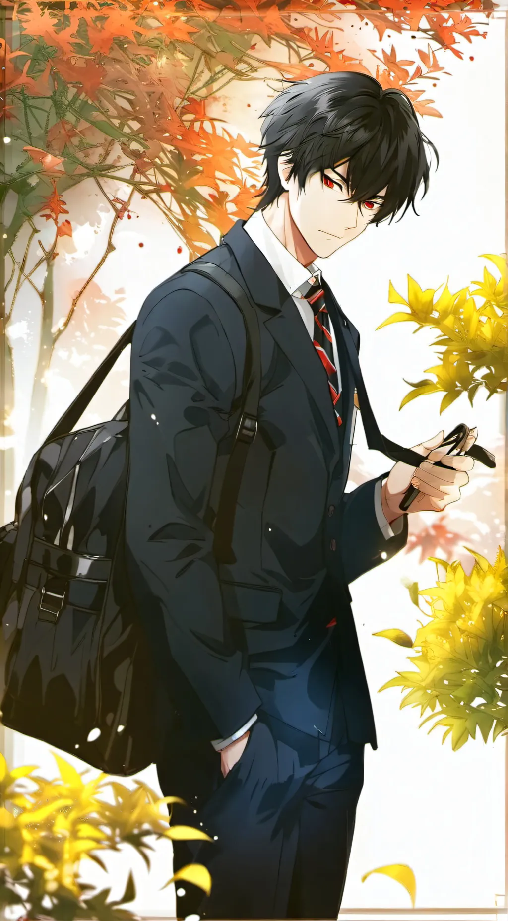 ai character: Red background