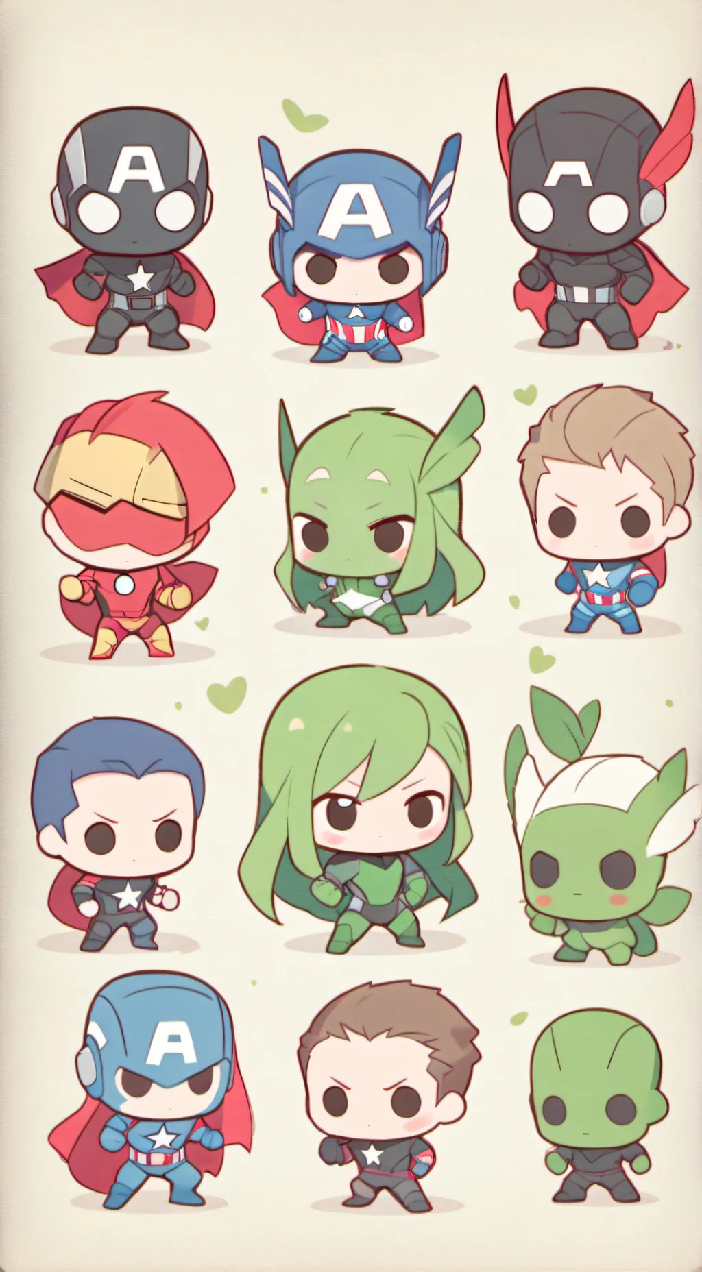 ai character: AVENGERSSSS! background